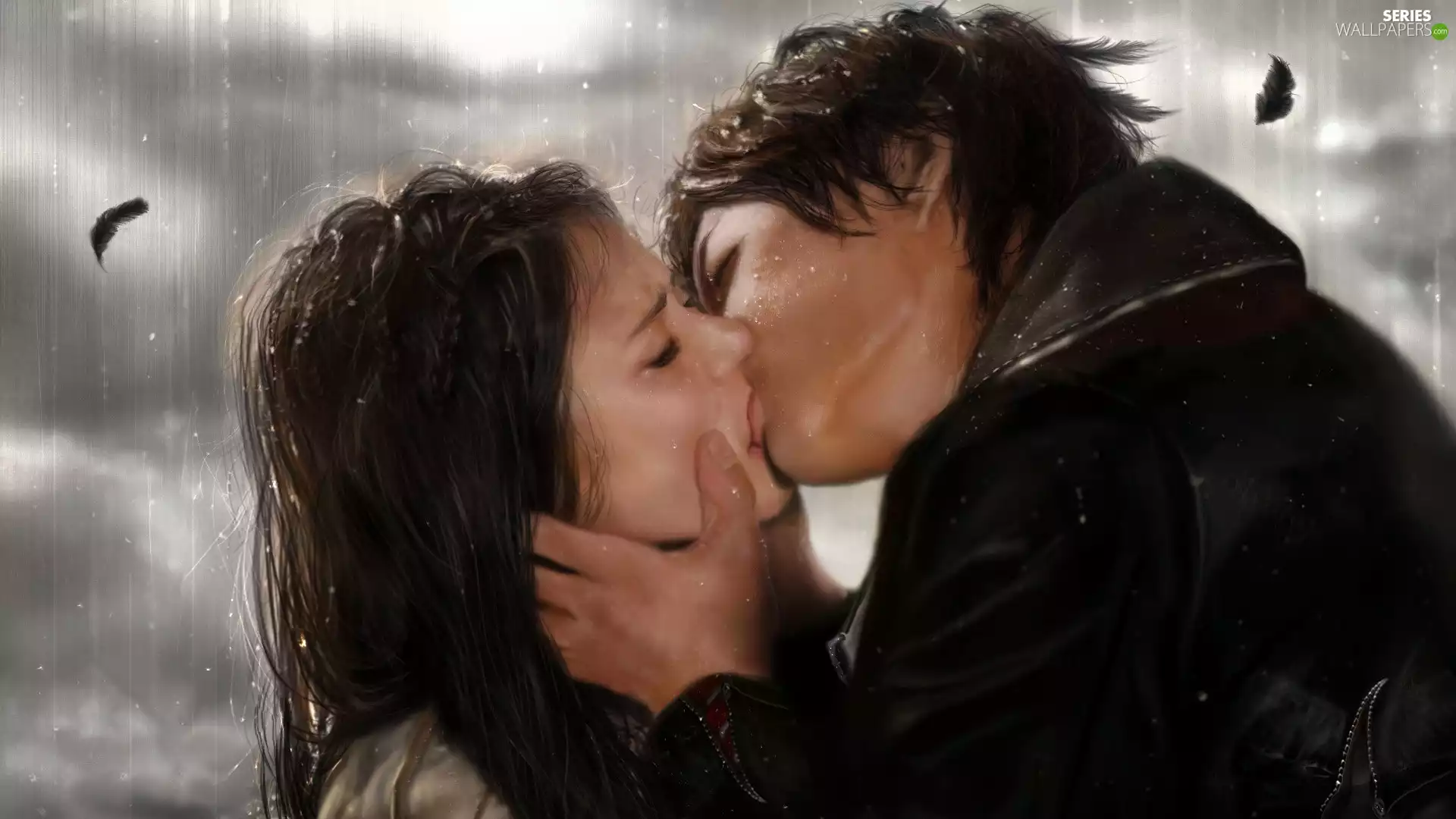 Women, The Vampire Diaries, kiss, love, a man, The Vampire Diaries