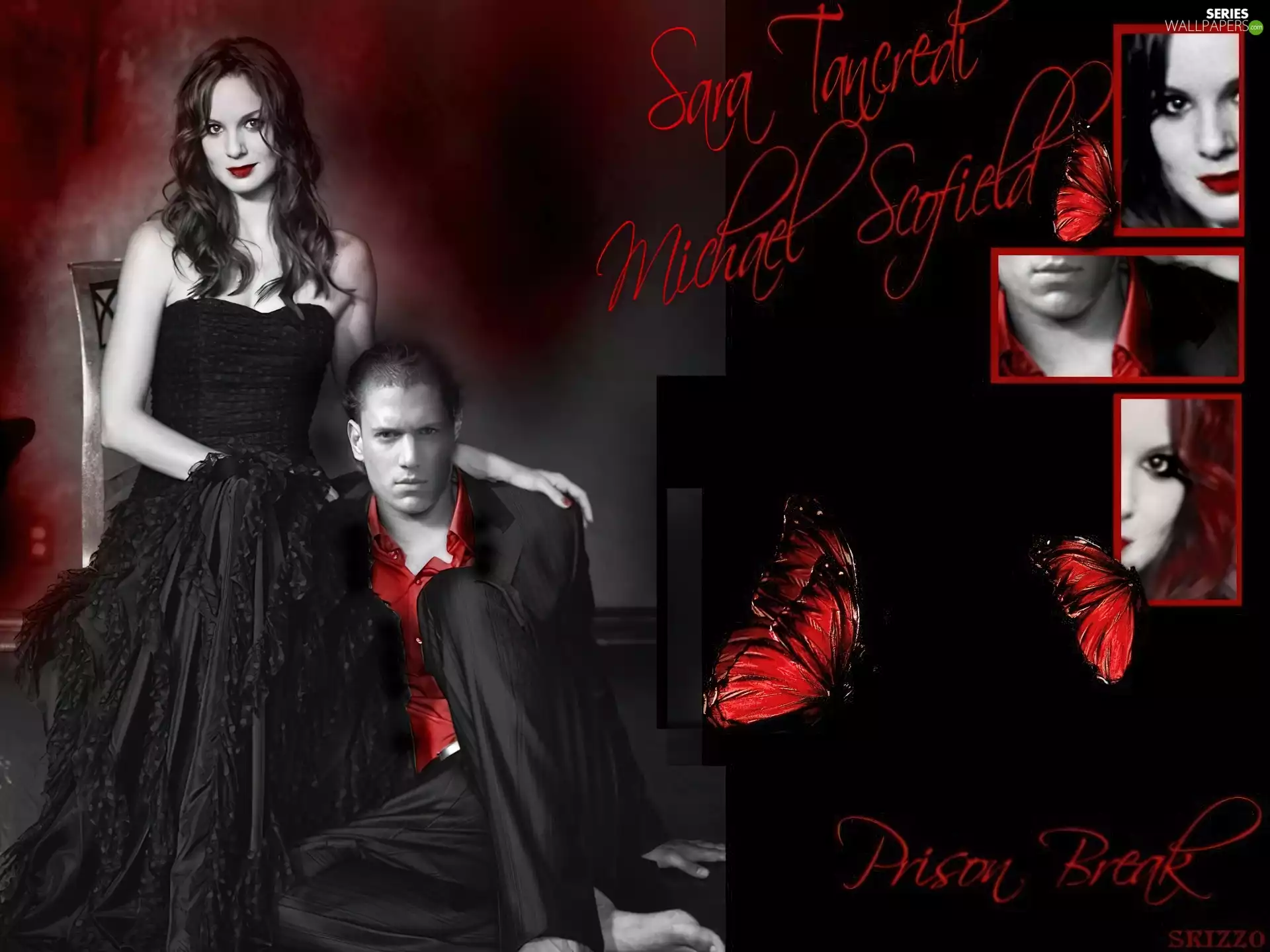 Wentworth Miller, Prison Break, Dress, Sarah Wayne Callies, Prison Break, butterflies, suite