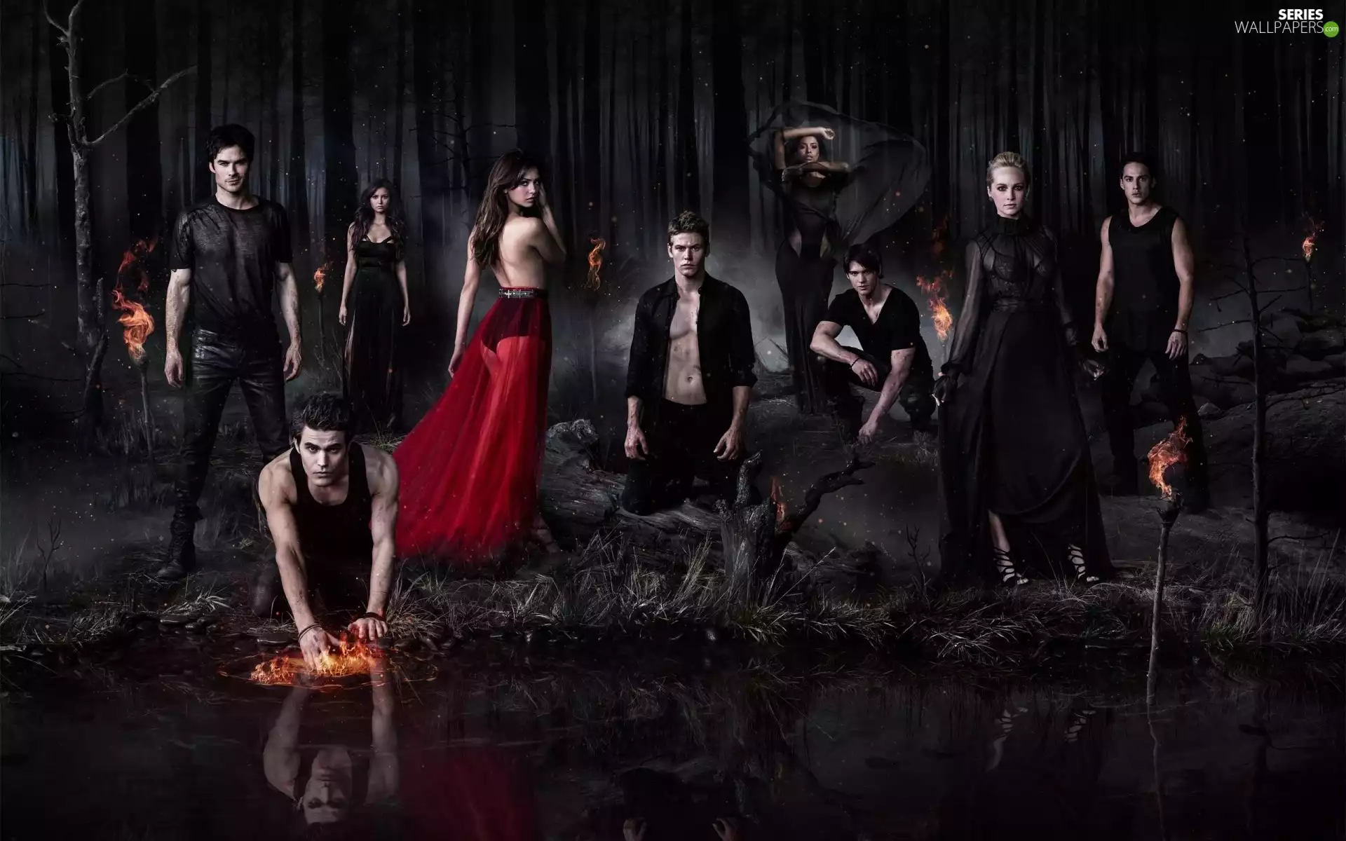 forest, Torch, The Vampirie Diaries, Heroes, The Vampire Diaries