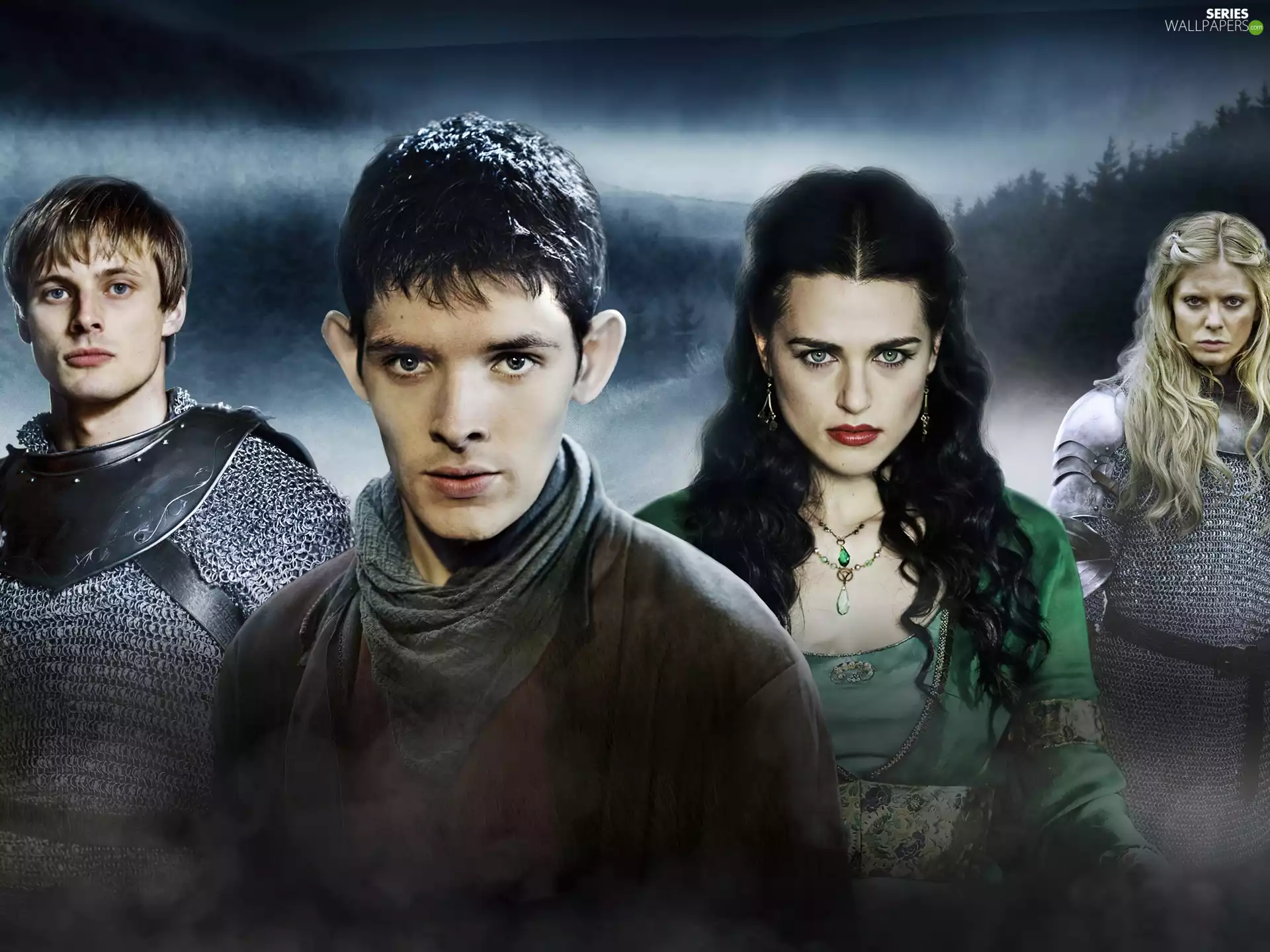 Merlin - Colin Morgan, The Adventures of Merlin, Arthur - Bradley James, Morgose - Emilia Fox, Morgana - Katie McGrath, The Adventures of Merlin