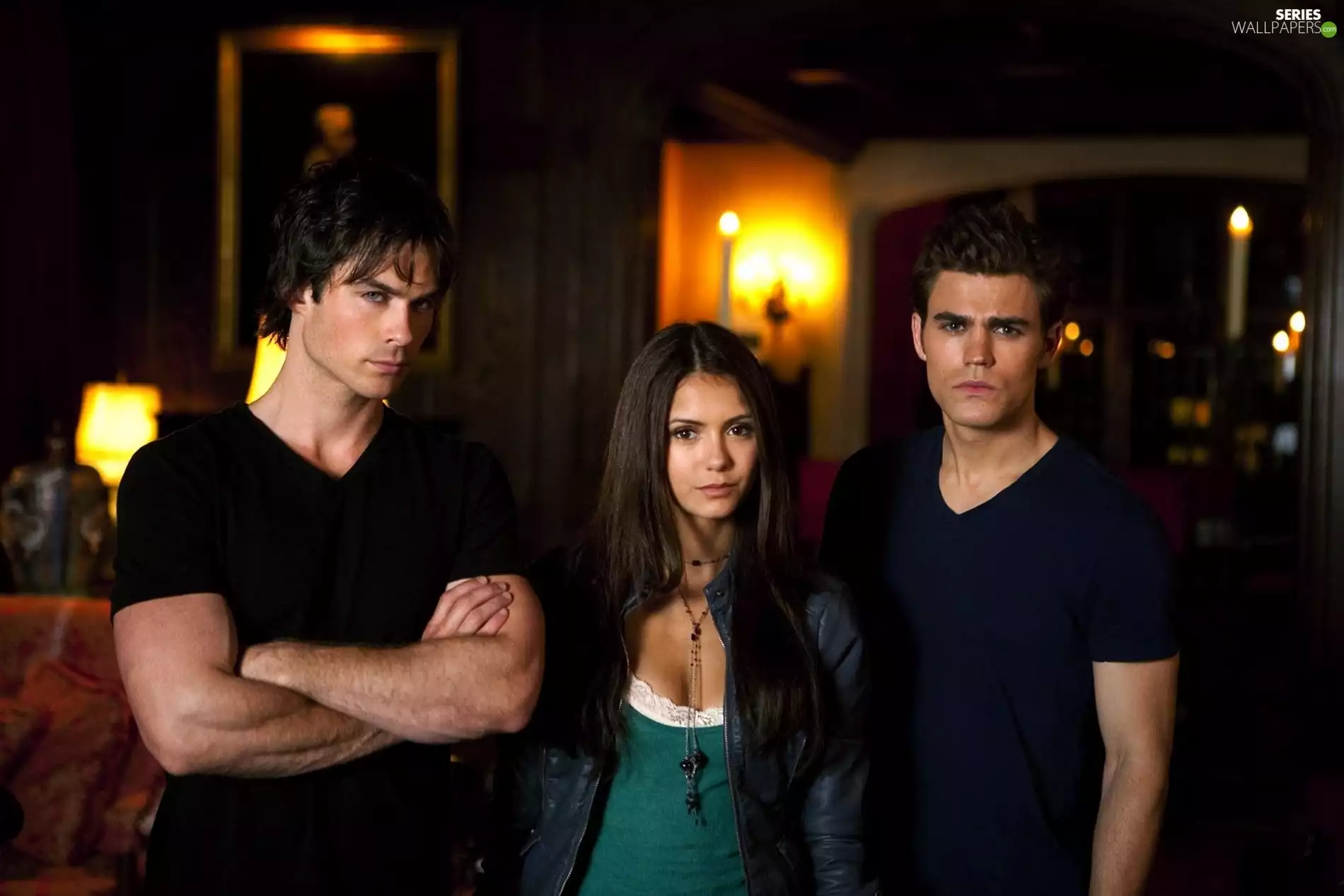 The Vampire Diaries, Actors, Nina Dobrev, The Vampire Diaries, The main, ian somerhalder, Paul Wesley