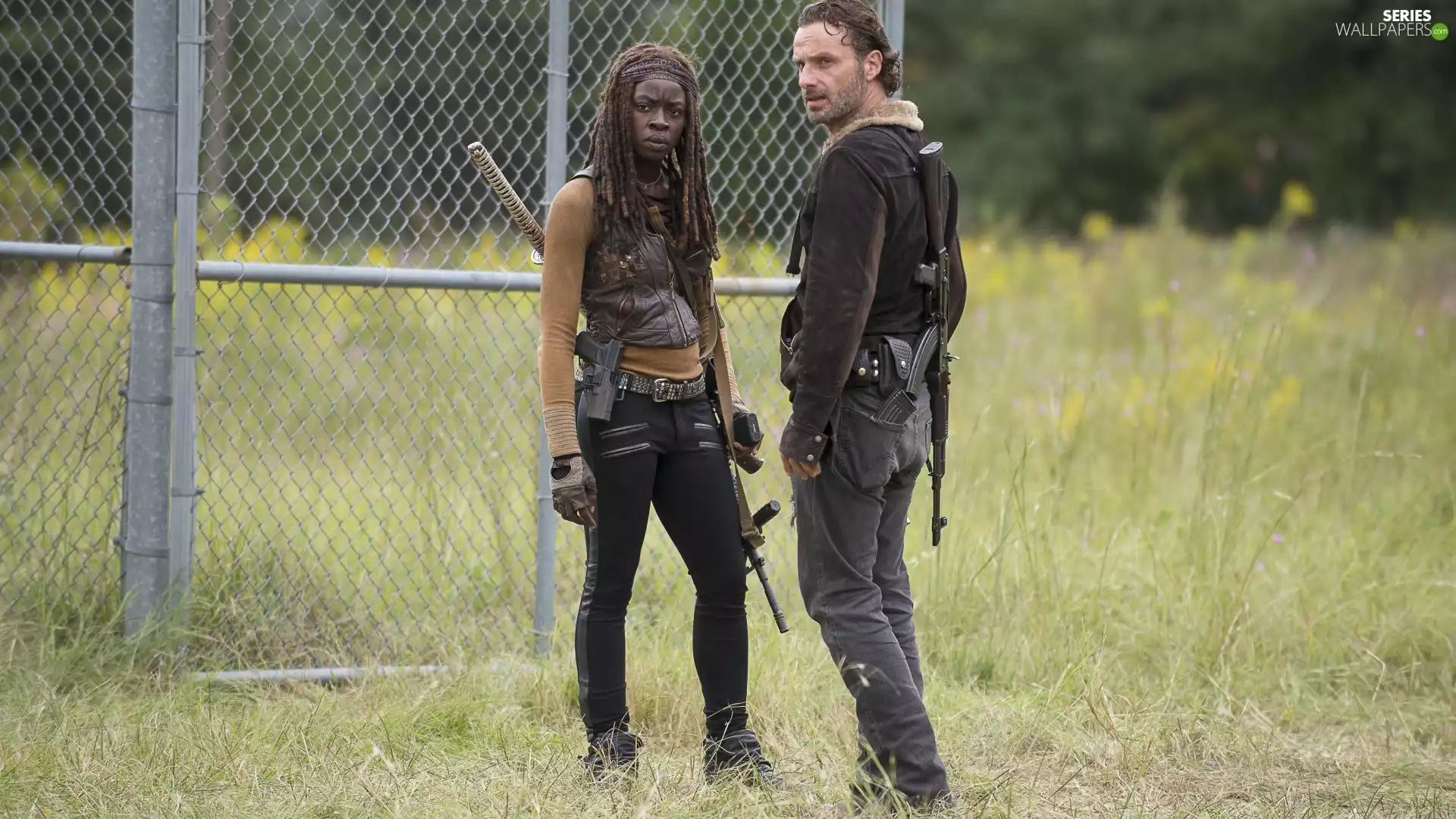Rick Grimes, The Walking Dead, Michonne, Living Dead, series, Andrew Lincoln, Danai Gurira