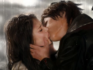 Women, The Vampire Diaries, kiss, love, a man, The Vampire Diaries